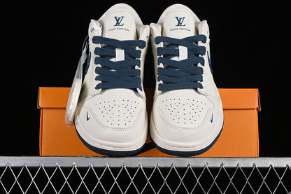 Nike Air Jordan 1 Low LV Blue Sole White Sneakers