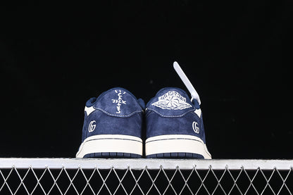 Travis Scott Fragment Design Nike Air Jordan 1 Low Gucci OG SP White Blue Sneakers