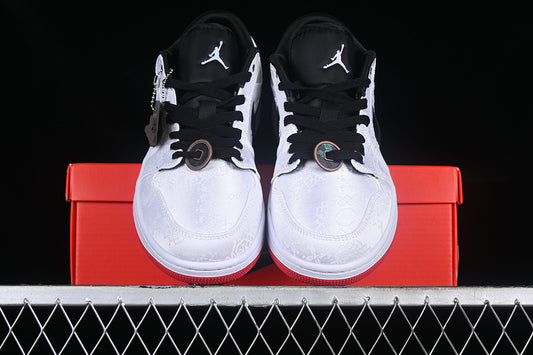 Clot Nike Air Jordan 1 Low SE Fearless White Black Red Sole Sneakers