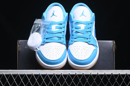 Nike Air Jordan 1 Low Brown Gum Sole White Powder Blue Sneakers