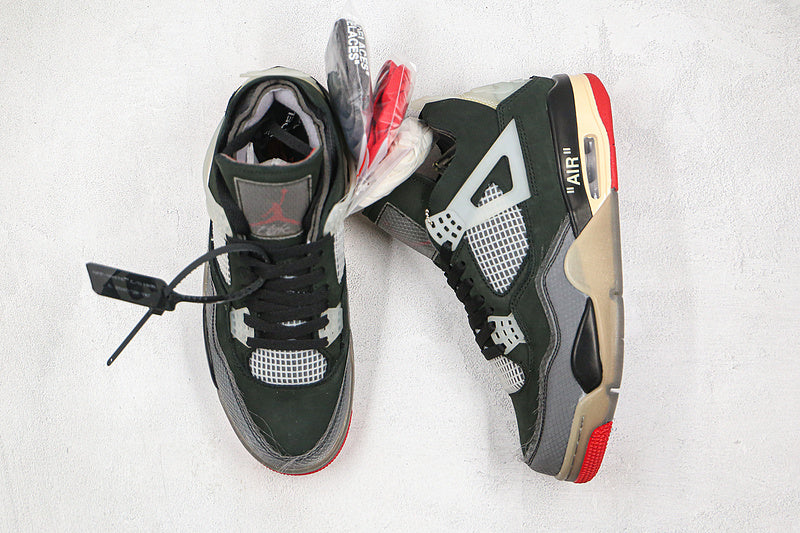 Nike Air Jordan 4 Retro Off-White Black Sneakers