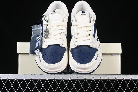 Travis Scott Fragment Design Nike Air Jordan 1 Low Burberry OG SP Blue Sole White Blue Sneakers