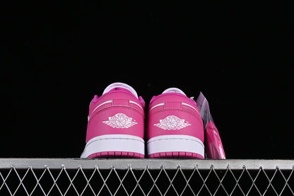 Nike Air Jordan 1 Low Fire Pink White Iris Whisper Sneakers