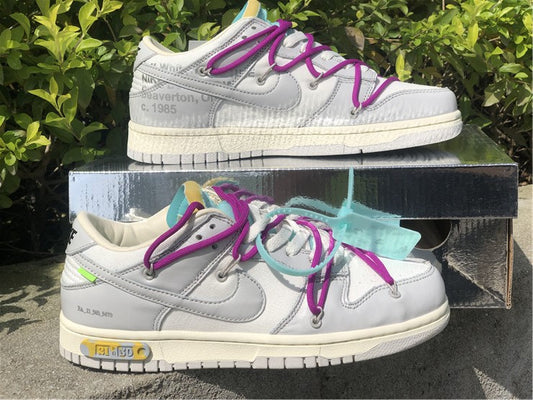 Nike Dunk Low Off-White Lot 21 of 50 Gray Multicolor Sneakers