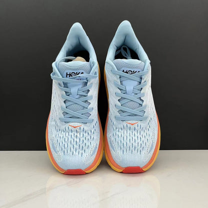 Hoka One One Clifton 8 Fashion Shoes Shock-absorbing Sneakers Blue/Orange