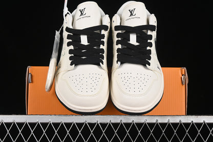 Nike Air Jordan 1 Louis Vuitton Black White Sneakers