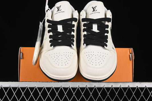 Nike Air Jordan 1 Louis Vuitton Black White Sneakers