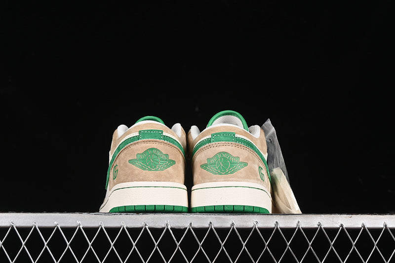 Nike Air Jordan 1 Low White Green Brown Sneakers