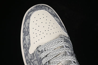Nike Air Jordan 1 Low DIOR White Grey Sneakers