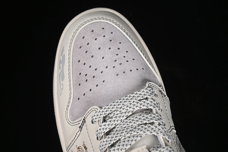 Nike Air Jordan 1 Low White Grey Gold Sneakers