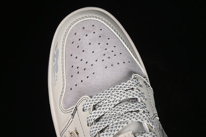 Nike Air Jordan 1 Low White Grey Gold Sneakers