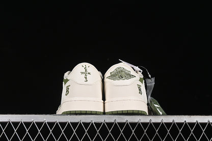 Nike Air Jordan 1 Low OG SP Off-White Travis Scott Fragment Design Green White Sneakers