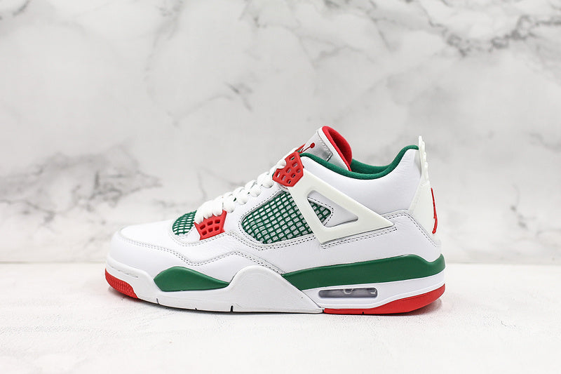 Nike Air Jordan 4 Retro White Green Red Sneakers