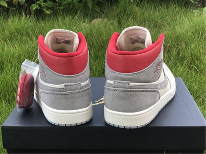 Nike Air Jordan 1 Mid PRM x SNS Sneakersnstuff Red Grey Sneakers
