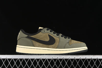 Nike Air Jordan 1 Low MONCLER Travis Scott Fragment Design OG SP Black Green Sneakers