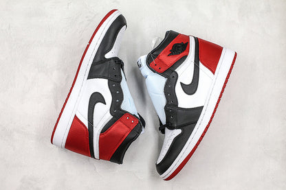 Nike Air Jordan 1 Retro High Satin Red White Black Sneakers