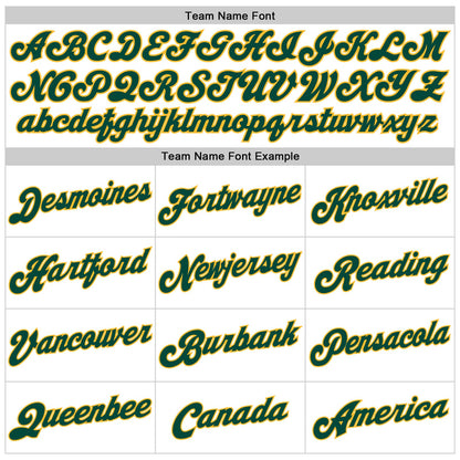 Custom White Hunter Green-Gold Authentic Throwback Basketball Jersey