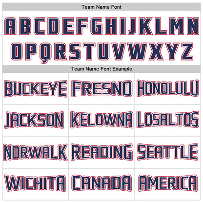 Custom White Navy-Red Authentic Throwback Basketball Jersey